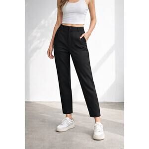 T Alexander Wang Black Trouser Pants Sz 6 Square Back Pockets Zip Fly Minimalist